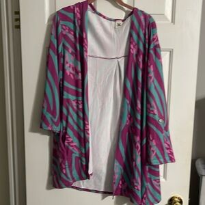 NWOT Boutique Purchased printed cardigan with pockets